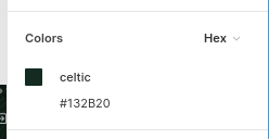 В figma цвета представлены в «Inspect» в секции Colors