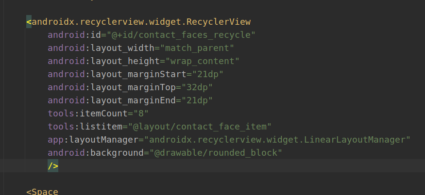 Если структура данных для списка содержит множество полей, тогда необходимо использовать один из контейнеров, например «RecyclerView»