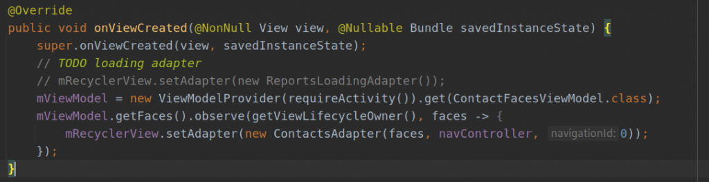 В Adapter мы загружаем эти данные из ViewModel