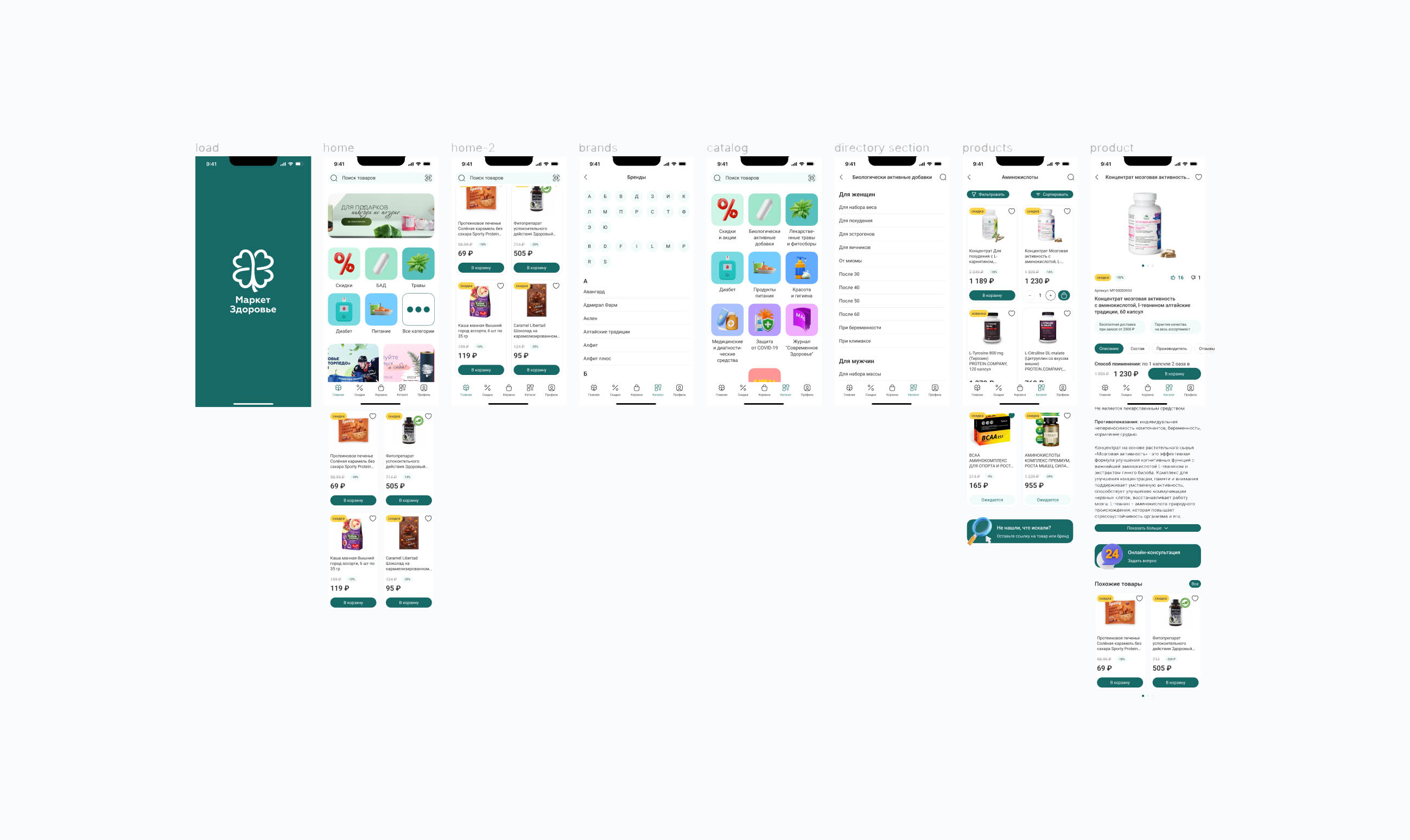 Мобильное приложение Маркет Здоровье